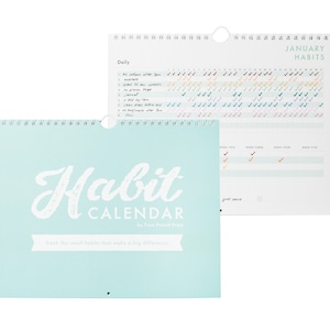 Habit Tracker Calendar & to Do List Planner | 8"x10" Spiral Bound Habit Tracker with Writable Goals | 12 Months Undated | Track Daily Habits