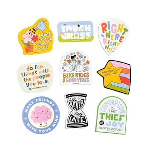Gentle Nudge-stickerpakket | 9 vinylstickers | Vinylstickers voor laptops, planners en waterflessen | Schattig | Cadeau-ideeën