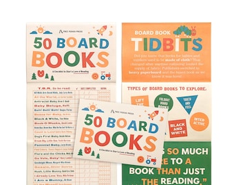 50 Board Books Checklist: Reading Tracker Bookmark, Gift for Kids