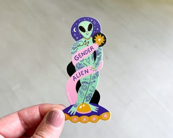 Gender Alien Vinyl Sticker | Laptop, Planner, Water Bottle Decal