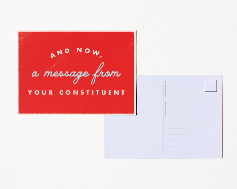 And Now, A Message From Your Constituent Political Action Postcards Set of 12 Write and Send to Congress and Elected Officials Go Vote image 2