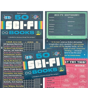 50 Sci-Fi Books Checklist | Reading Tracker Bookmark