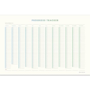 Progress Tracker Poster | 11 x 17 Daily Habit Tracker for Goals and Projects | Reading Tracker | Work Out Tracker | Meditation Tracker