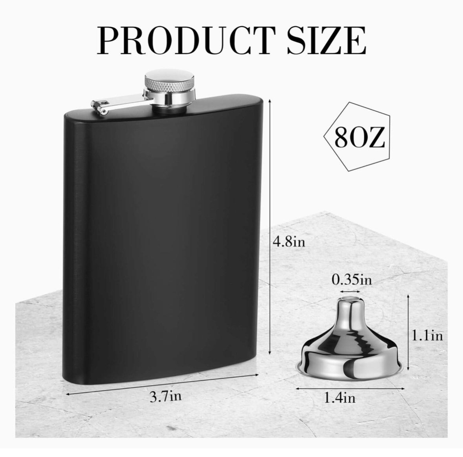 NICENEEDED 8oz Stainless Steel Hip Flask With Bling - Glitter Flask For Women, Leakproof With Funnel, Champagne Color