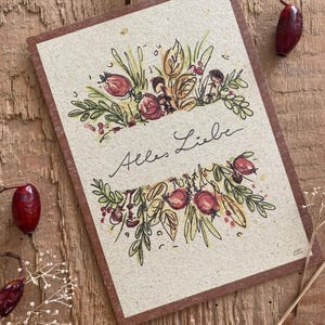 Einfache Grußkarte zum Geburtstag. Für die Herbstliebhaber