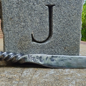 Large hand forged railroad spike knife
