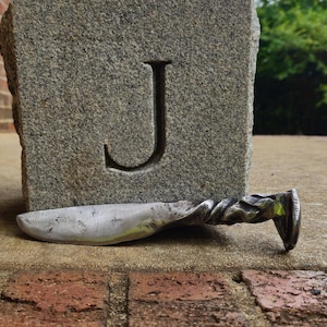 Hand forged railroad spike knife