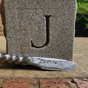 Hand forged railroad spike knife