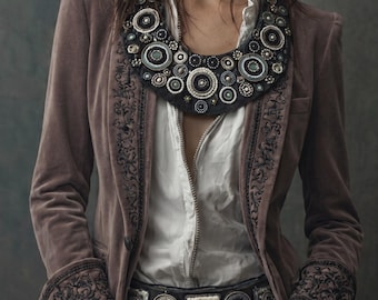 Handgefertigte Perlen Halskette und Gürtel Set, Swarovski Kristall Statement Kragen, Boho Artisan Schmuck