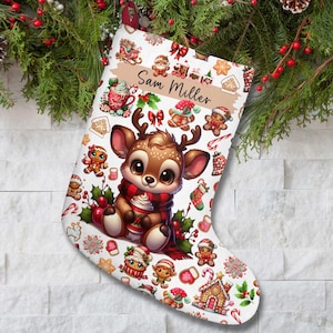 Personalized Christmas Santa stocking/Custom name Christmas stocking /Christmas embroidered stocking/Family christmas stocking