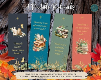 Digital Printable Bookmarks Digital Bookmark Instant Download Bookmark for Book Lovers Bookmarks for Readers Perfect Gift for Bookworms Book