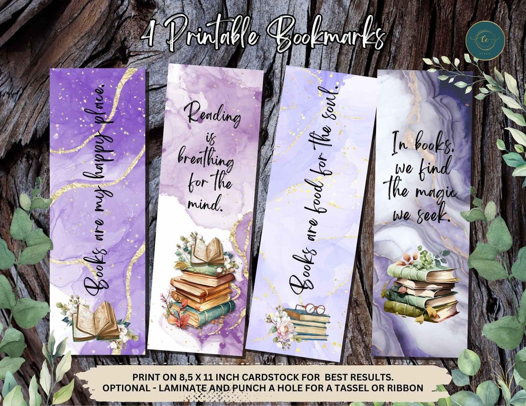 Digital Printable Bookmarks Digital Bookmark Instant Download Bookmark ...