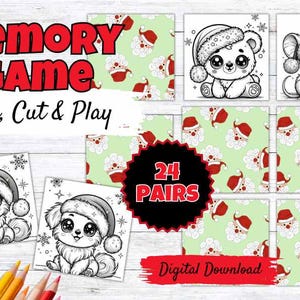 Memory Game for Kids and Adults Animal Matching Game Activity for Toddler Matching Activity Preschool