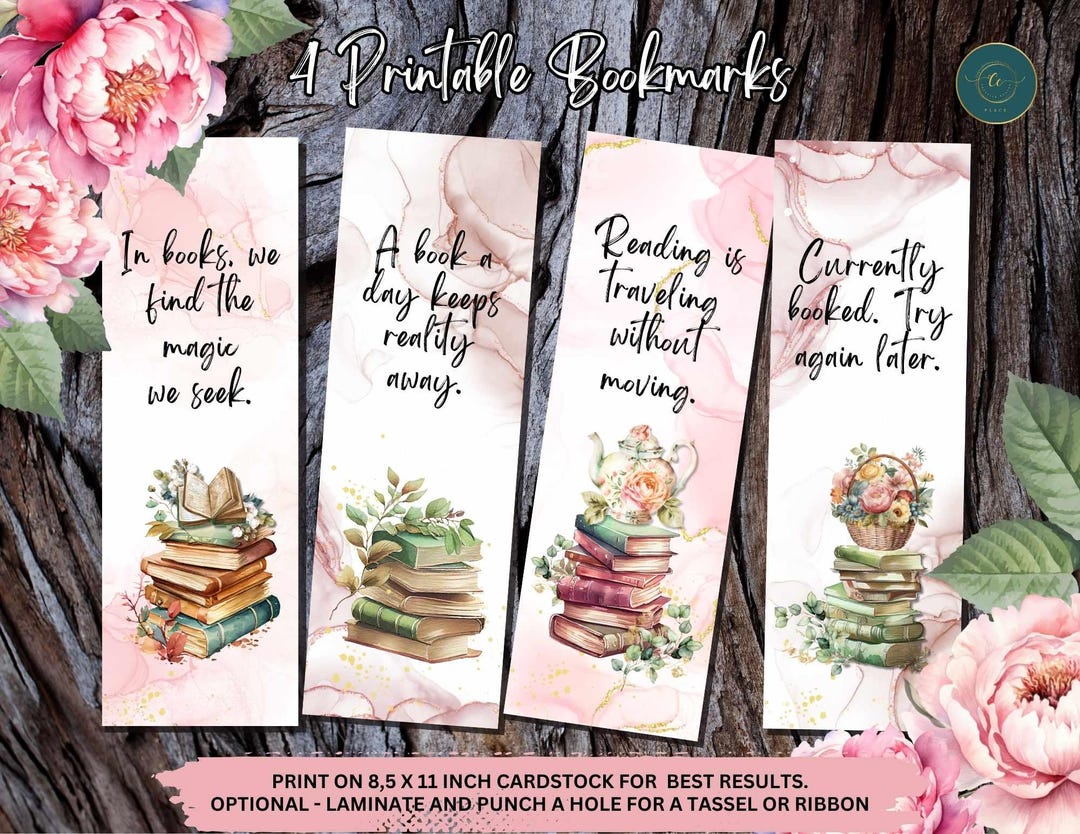 Digital Printable Bookmarks Digital Bookmark Instant Download Bookmark ...