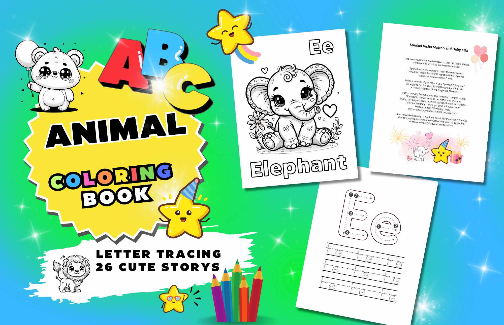 Animal Alphabet Coloring Pages for Kids Printable Alphabet Lettere ...