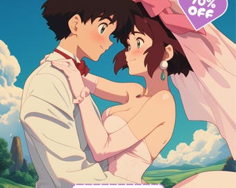 Portret prezentu świątecznego, spersonalizowany portret pary Ghibli Anime, niestandardowy portret ruchomego zamku anime ze zdjęcia