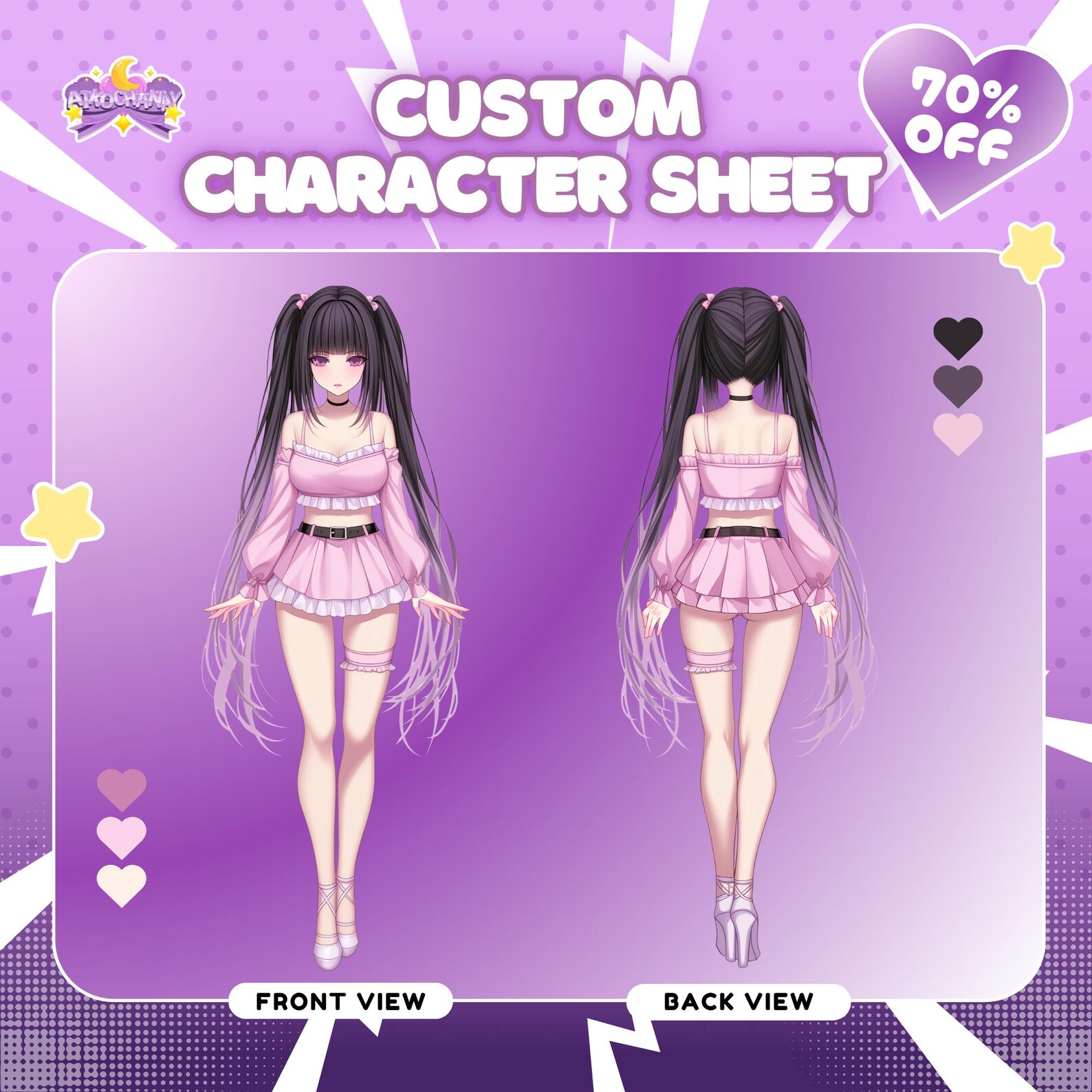 Character Reference Sheet Pyra Custom Character Reference Sheet for Your Avatar | Custom Reference ...