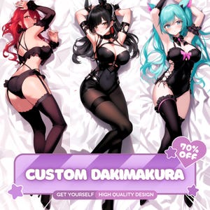 Custom Drawing Anime Art Commission Dakimakura Body Pillow Cover | Anime, Vtuber | Furry | Original Character