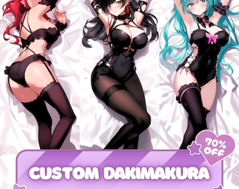 Custom Drawing Anime Art Commission Dakimakura Body Pillow Cover | Anime, Vtuber | Furry | Original Character