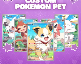 Custom PokePaw Pets | Poke Cards | Digital Image | PokePet Monster Pets | Personalized Poke Cards | Custom Poke Card Digital Designs Gift