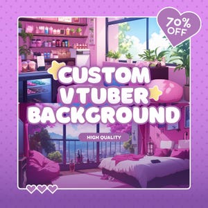 Custom Vtuber Background, vtuber room, vtuber background, vtuber, live2d background, vtuber background animated, pngtuber, anime, anime art