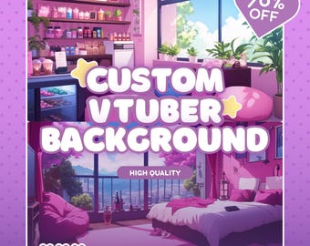 Fondo de Vtuber personalizado, sala de vtuber, fondo de vtuber, vtuber, fondo live2d, fondo de vtuber animado, pngtuber, anime, arte anime