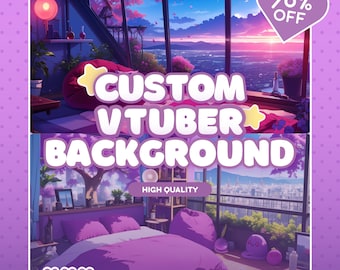 Anpassad Vtuber-bakgrund | Twitch-överlägg | estetisk rumsbakgrund för vtuber, Youtube | Vtuber-tillgångar | Vtuber Room Stream-paket
