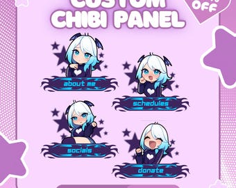 カスタム Twitch パネル | Vtuber パネル | パーソナライズされた