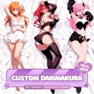 Custom Drawing Anime Art Commission Dakimakura Body Pillow Cover | Anime, Vtuber | Furry | Original Character