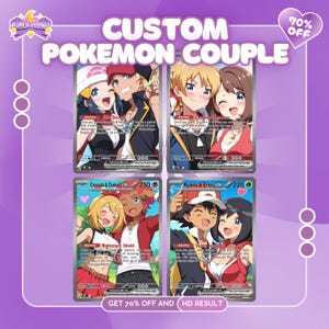 Carte dresseur Pokémon, carte Pokémon personnalisée, cadeau personnalisé pour anniversaire, anniversaire de mariage, cadeau Pokémon, portrait d'animal de compagnie personnalisé, pochette Pokémon TGC