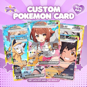 Carte Pokémon personnalisée, cadeau Pokémon Saint-Valentin personnalisé, cadeau Pokémon, portrait d'animal de compagnie personnalisé, cadeau Saint-Valentin, commission de carte Pokémon