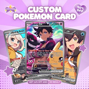 Carte Pokémon personnalisée | Carte Pokémon JCC, cadeau personnalisé, cadeaux Pokémon, portrait d'animal de compagnie personnalisé, commission de carte Pokémon, Pokémon de compagnie, Pokémon
