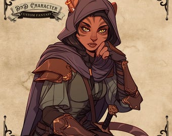 Personaje de DnD personalizado / Personaje de fantasía personalizado / Personaje de rol / Dungeon and Dragons / Encargo de personaje de retrato de DnD / DnD personalizado