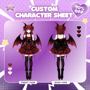 Character Sheet Design Anime Character Furry Character Sheet Custom Vtuber Character Sheet Model Vtuber Furry Reference Sheet