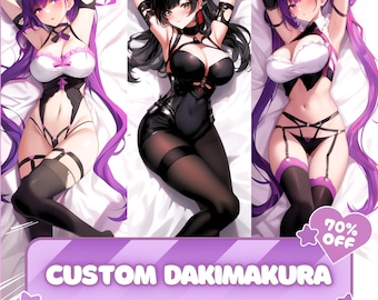 Custom Drawing Anime Art Commission Dakimakura Body Pillow Cover for Waifu, Husbando, OC, SFW, Vtuber, Furry Art, Anime Couple, Fan Art, Etc