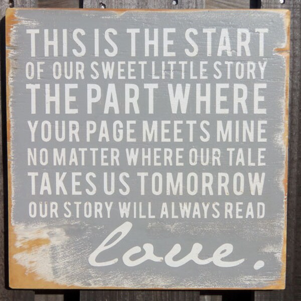 Typography Wood Sign- - Our Sweet Little Story Wall Decor