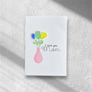 Gepersonaliseerde Moederdag zeeglaskunstkaart, krabglaskaart, fijne Moederdag, cadeau voor moeder, handgemaakte kaart