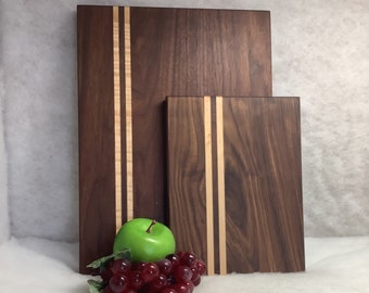 Made In Maine Beautiful handmade set of 2 walnut cutting boards.   Large Ungrooved 11”x 15” and 7 1/2” x 10”