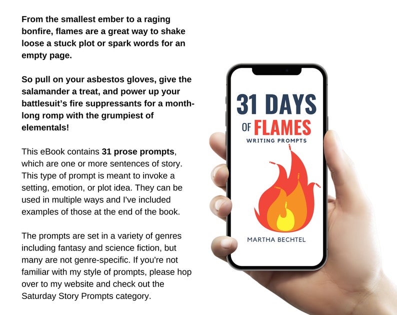 31 Days of Flames : Fantasy, Science Fiction, and Realistic Writing Prompts Digital Download epub eBook image 2