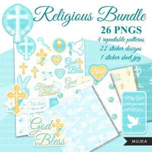 Erstkommunion Bündel, religiöses Bündel, religiöses png , Glauben png, religiöse Aufkleber, Glaube Printables, Osteraufkleber, Bibelaufkleber
