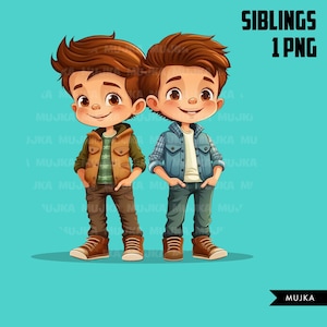 Geschwister Kunst, Brüder png, Freunde png, Familie png, Zwillinge png, Valentinstag, Zwillinge png, Zwillinge png, coole Kinder, süße Jungen Clipart