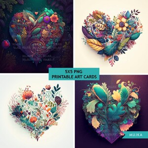 Tarjetas de amor, pegatinas de amor para imprimir, estampados florales, arte de corazón floral, amor para imprimir, clip art de palabras de amor, cartas de amor png, tarjeta de San Valentín