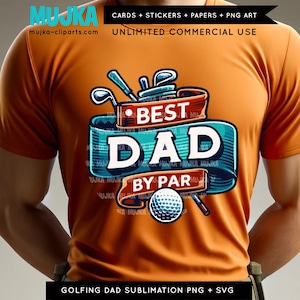 Mejor papá por Par PNG SVG, Paquete de papá golfista PNG, Descarga de diseño de sublimación, Golf Life SVG, Tee it Up pops Png, Clipart de regalo del día del padre