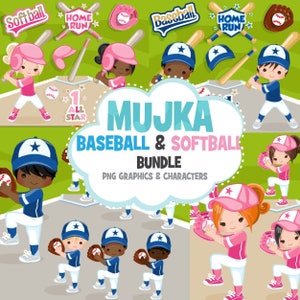 Baseball & Softball Clipart Bundle, Sportgrafik, Sublimation, Drucken und Schneiden von Sublimationsdesigns PNG Clip Art