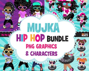 Hip hop bundle, hip hop png, hip hop clipart, hip hop sublimation designs, black girl png, black boy png, dance clipart, cool kids clipart