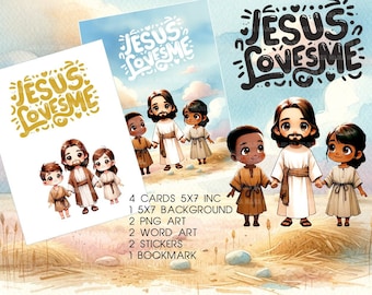 Easter PNG Clipart Bundle, Jesus Christ Sublimation designs, Religious Sticker, Bookmark Digital download, Jesus Loves me PNG, Easter Cards