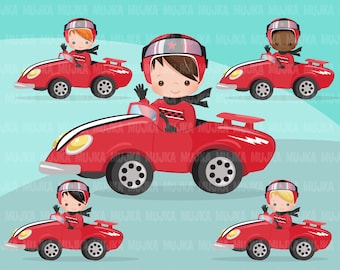 Car Racing Clipart. Race car driver Formula 1 graphics, boys birthday read team clip art,  , Sublimation Designs, F1 racing