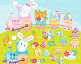 Easter Train Clipart, cute Easter clipart, Easter train png, Easter animals png, Easter sublimation designs, pink Easter stickers