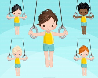 Gymnastics Clipart. Gymnast boys, card making,  , embroidery, black characters, sports, school activity, graphics