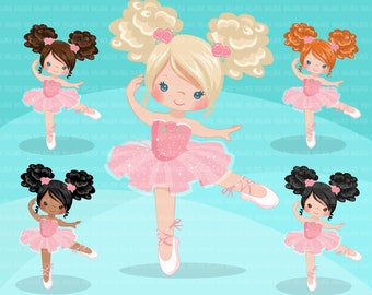 Ballerina clipart, Ballet characters, black card making,  , cookie, dancing pink tutu, dancers clip art graphics